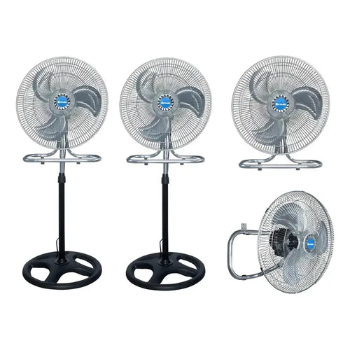 Set De 2 Ventiladores Shtark 3 En 1 De 18 Para Pedestal, Piso O Pared 45.72 Cm 60 Negro Metálico