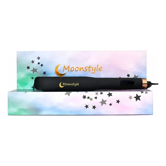 Plancha Moonstyle Nano Titanium 1.25 Lcd 110/240v Alaciados Negro