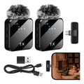Micrófono Inalámbrico Lavalier 2 En 1 Para Teléfono Celular Negro