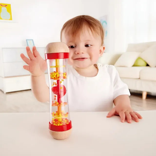 Juguete De Sonaja Para Bebé Cuenta Gotas Madera Hape - E0327 Rojo
