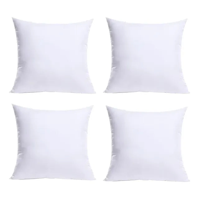De 4 Rellenos Para Cojín 45x45cm Esponjoso Y Suave Color Blanco Diseño De La Tela Liso