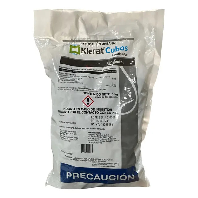 Veneno Rodenticida Klerat Cubos Syngenta Para Control De Ratas Y Roedores