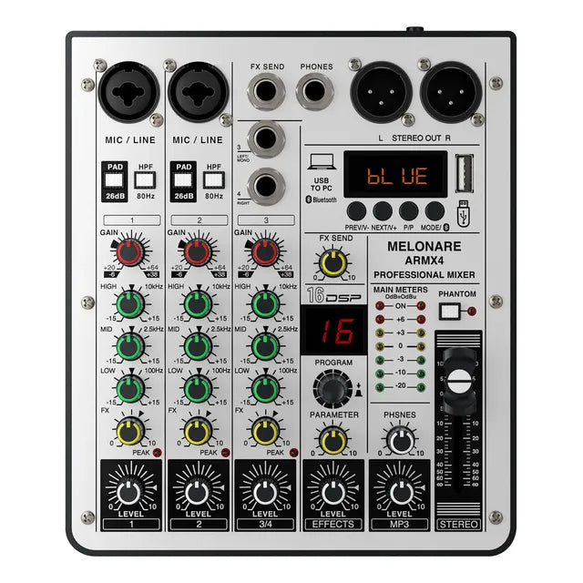 Mezcladora Audio 4 Canales Dj Mixer Consolas Sonido 16 Dsp
