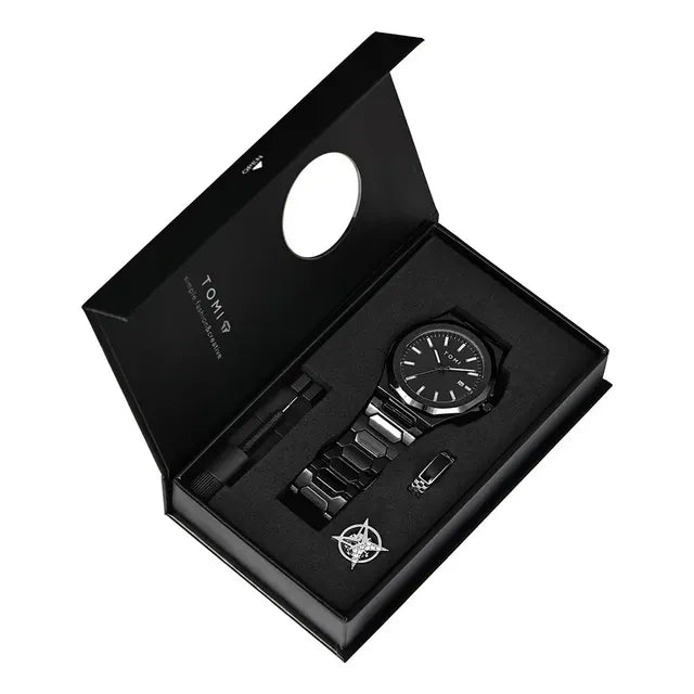 Reloj Elegante De Cuarzo Para Hombre Tomi Negro