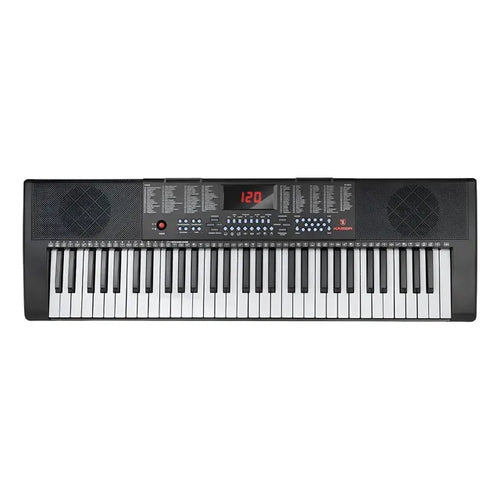Teclado Musical Kaiser Mtc-5490 Con 61 Teclas 61 Percusiones 255 Tonos Y Ritmos 24 Canciones Demo Modo Aprendizaje Grabación De Melodías Atril De Regalo Color Negro