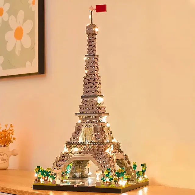 Bloques De Construcción Torre Eiffel Con Luz Led Para Niños Y Adultos 899
