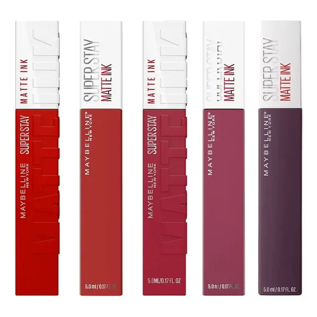 Pack X5 Labiales Liquidos Matte Maybelline De Larga Duración Superstay Matte Ink Rojo