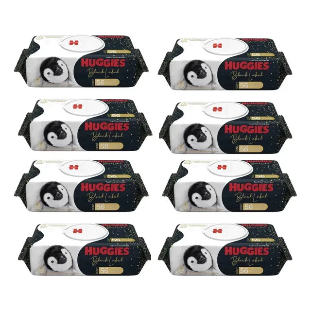 Toallitas Húmedas Huggies Black Label 8 Paquetes De 56 C/u