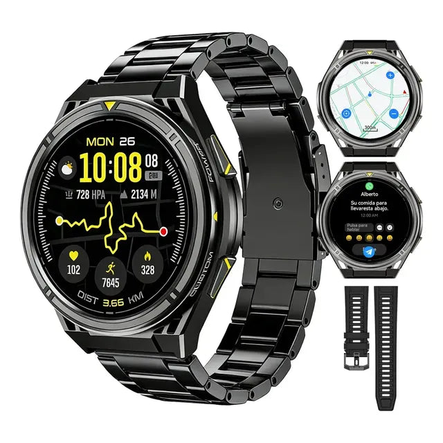 Reloj Inteligente Deportivo Cubot Gt5 Amoled 1.43 Gps Mapas Offline Llamadas Bluetooth 50m Impermeable Hombre Mujer Negro Smartwatch Silicona