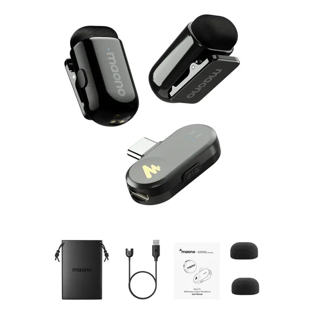 Maono Wave T1 Mini 2 Micrófonos Inalámbricos Negro