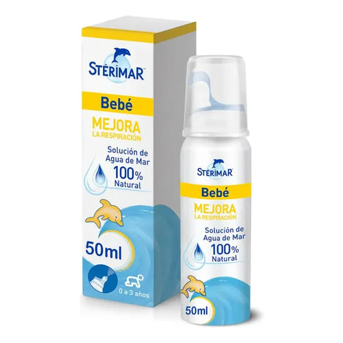 Stérimar Solución Humidificante Nasal Bebé 50 Ml. Mejora La Respiración. Para La Higiene Y Limpieza Diaria. Con Boquilla... Agua