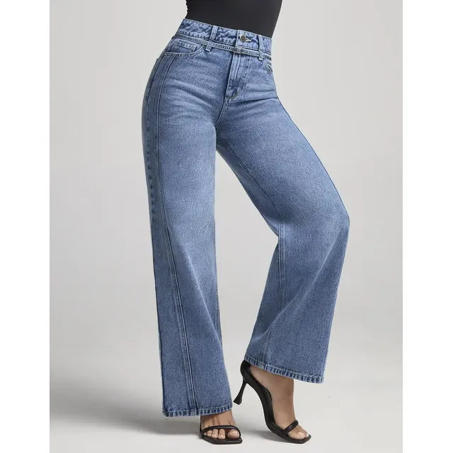 Pantalon Mujer Pierna Ancha Cintura Alta Seven Jeans Wide