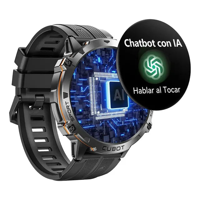 Smartwatch Cubot X3 Para Hombre Con Llamadas, Ia Y 100 Días De Batería Negro Mesh