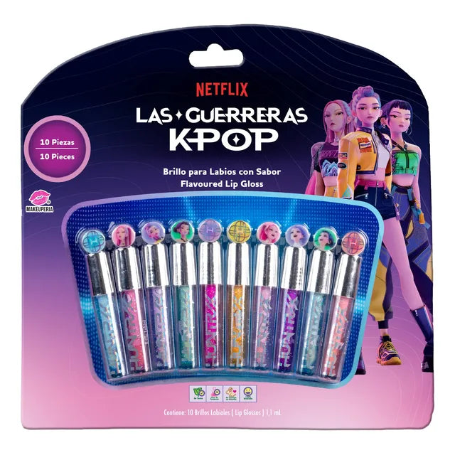 Set 10 Lip Gloss Guerreras K-pop Brillo Labial Infantil Multicolor