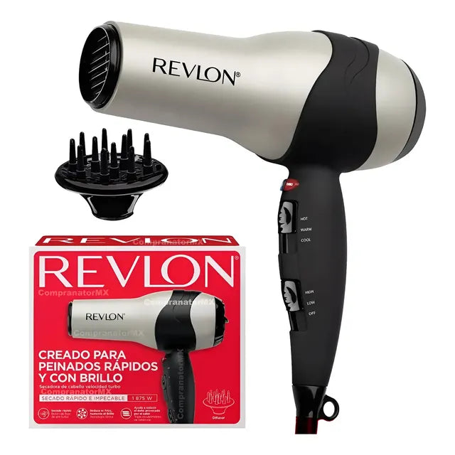 Secadora Cabello Revlon Profesional Iones Cerámica Turmalina Plata