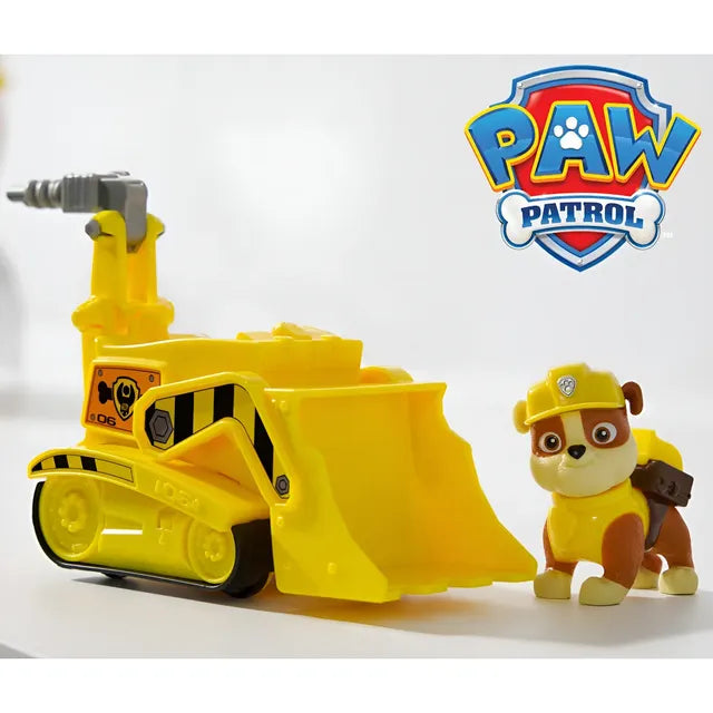 Vehículo De Juguete Paw Patrol De Rubble Con Excavadora Y Figura De Acción, Amarillo