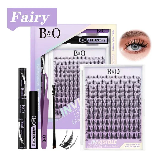 Fairy Kit De Extensiones De Pestañas Raíces Invisibles B&q Adhesivo Con Sellador Con Removedor 8-16mm Mixtas Bqlash Resistente Al Agua D 1.8 Cm 0.03 Mm