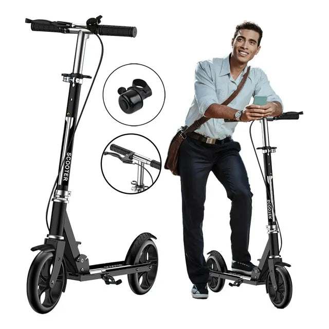 Scooter Patin Diablo Plegable Ajustable Urbano Niño Y Adulto Negro