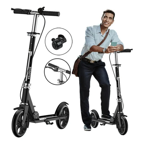 Scooter Patin Diablo Plegable Ajustable Urbano Niño Y Adulto Negro
