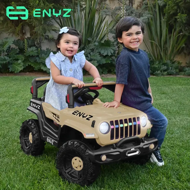 Montable Eléctrico Jeep Enyz Bcx-6 Con Control Remoto Para Niña Y Niño, Café León, 1 A 4 Años