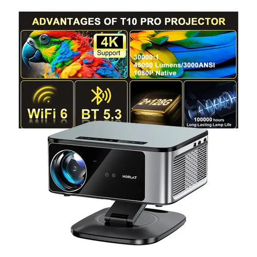 Proyector Profesional Led 45000 Lúmenes Horlat Wifi6 1080p Gris Oscuro