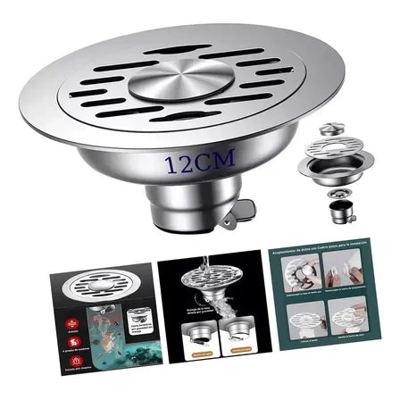 12cm Coladera Baño Acero Inoxidable Anti Olores E Insectos