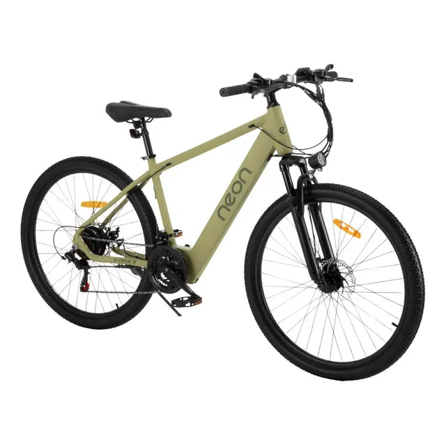 Bicicleta Eléctrica Neon Etrail 250w 21 Vel Shimano Freno Disco R27.5 Verde Verde Oliva