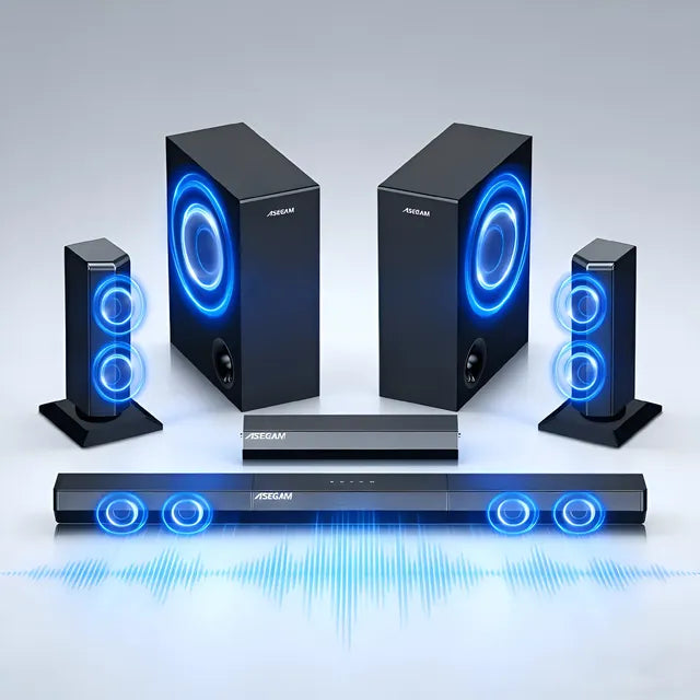 Barra De Sonido Home Theater 5.2 Canales 480w Bluetooth Negro