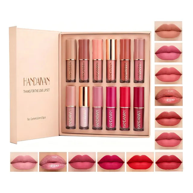 12 Colores Labiales Mate Larga Duracion Pintalabio Regalo 12 Colores