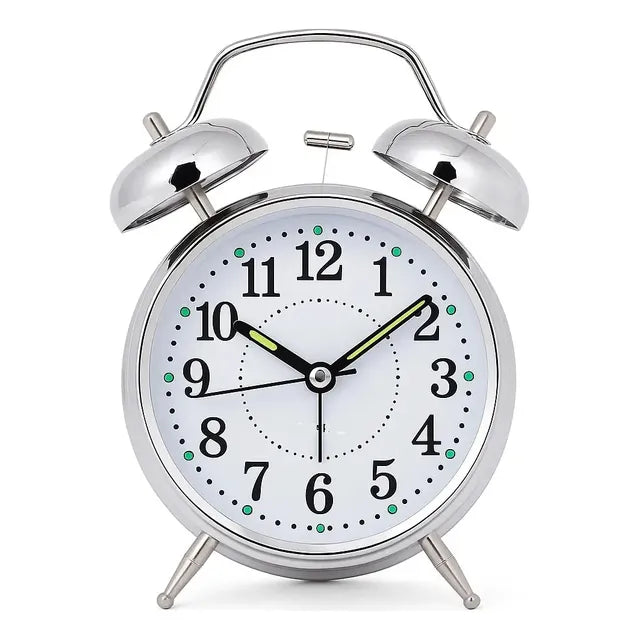 Reloj Despertador De Metal Envejecido Con 2 Campanas, Mesa P