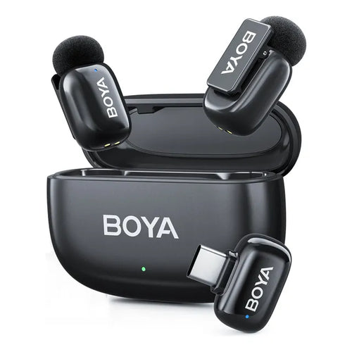 2pcs Boya Mini Microfonos Inalambricos Lavalier Negro Usb